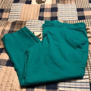 GAP green and dark blue Slim City Khakis
